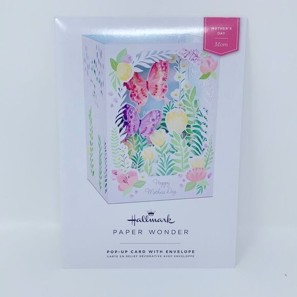 Hallmark Paper Wonder Pop-Up Card Butterfly Garden Plant Mom Happy Mothers Day - Picture 3 of 11